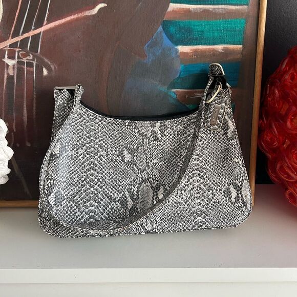 Vintage y2k 00s 2000s faux snake skin shoulder bag by Cornell - Picture 12 of 16